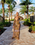 Jungle Fever Maxi Dress - Mustard