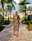 Jungle Fever Long Sleeve Dress - Mustard