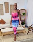 Ink Wash Crossback Midi Dress