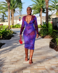 Jungle Fever Long Sleeve Dress - Red