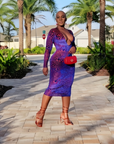 Jungle Fever Long Sleeve Dress - Red