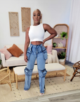 Multi Pocket Denim Pants