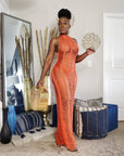Bora Bora Babe Crochet Cover Up Halter Dress