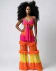Tropical Heat Ruffle Pants Set
