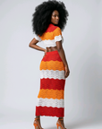 Sorbet Swirl Skirt Set - Red