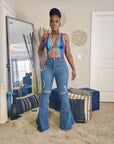 Thelma Bell Bottom Denim Pants