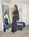 Sasha Long Sleeve 2pc Skirt Set