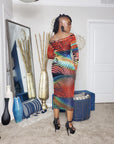 Take Me To Rio Off Shoulder Dress