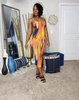 Orange Crossback Dress