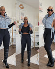 Vogue Denim Puffer Jacket