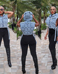Vogue Denim Puffer Jacket