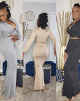 Sasha Long Sleeve 2pc Skirt Set
