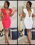 Ruffle Sleeve Mini Dress