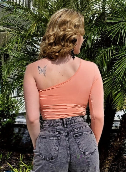 Tori One Sleeve Crop Top