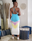 Kourtney Tie Dye Crossback Midi Dress