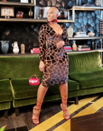 Safari Long Sleeve Midi Dress