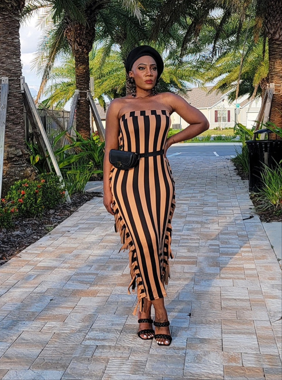Isabella Stripe Tassel Maxi Skirt