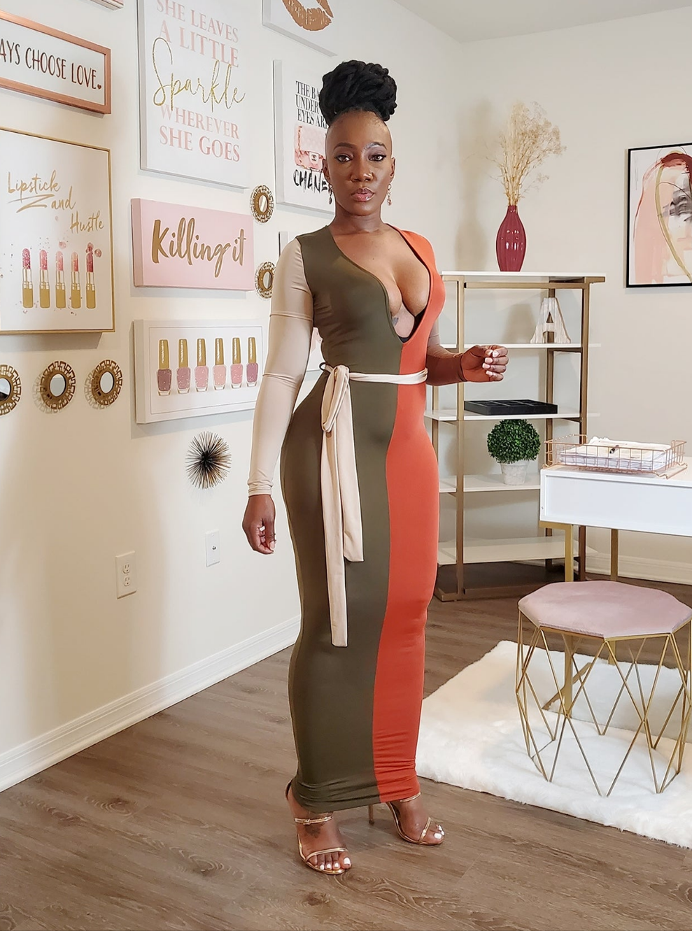 Color Block Maxi Dress