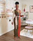 Color Block Maxi Dress