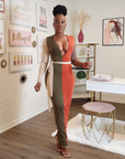Color Block Maxi Dress