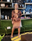 Safari Long Sleeve Midi Dress