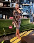 Safari Long Sleeve Midi Dress