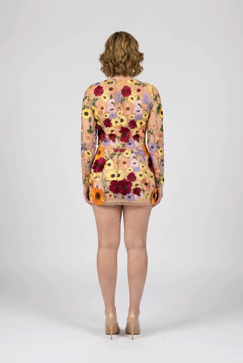 Miley 3D Floral Skirt Set
