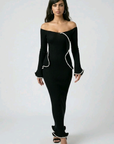 Black Swan Off Shoulder Dress