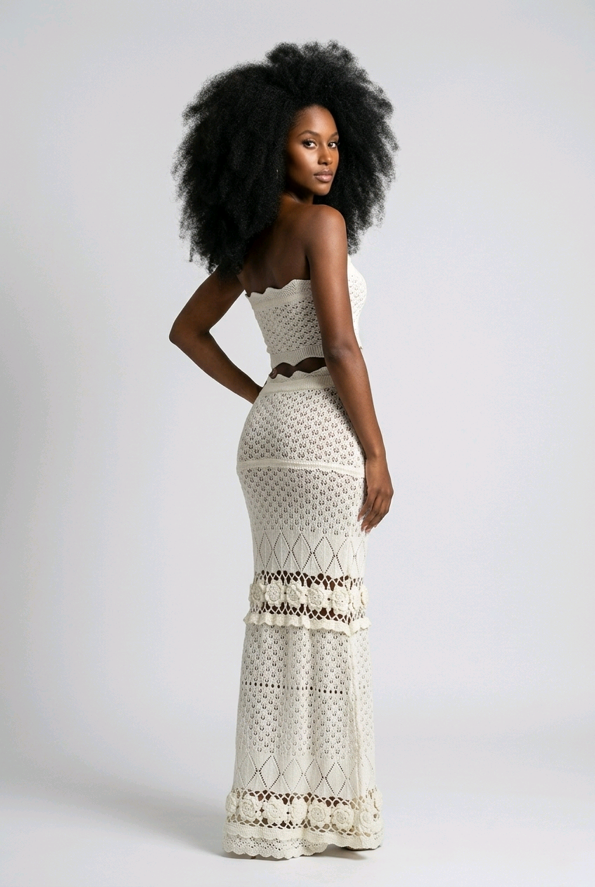 Santorini Crochet Skirt Set