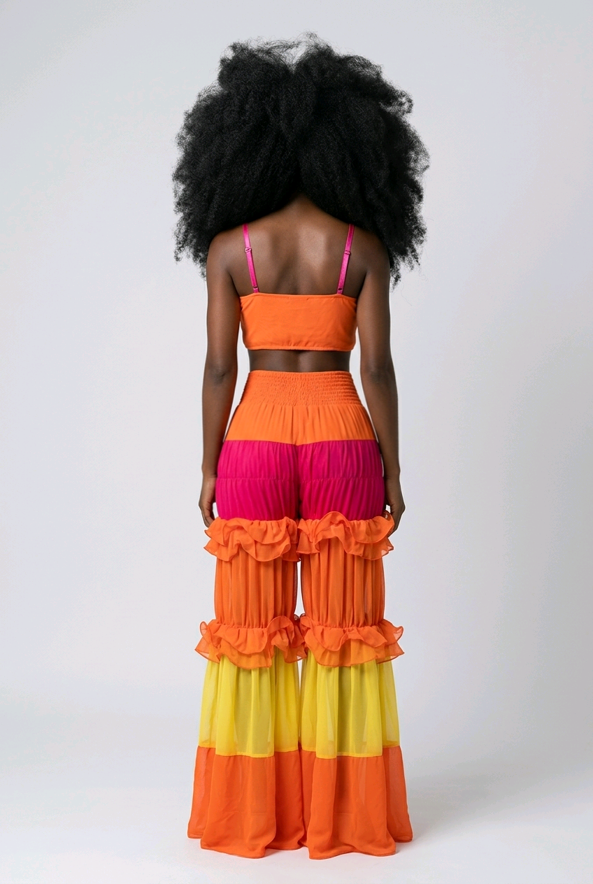 Tropical Heat Ruffle Pants Set