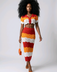 Sorbet Swirl Skirt Set - Red
