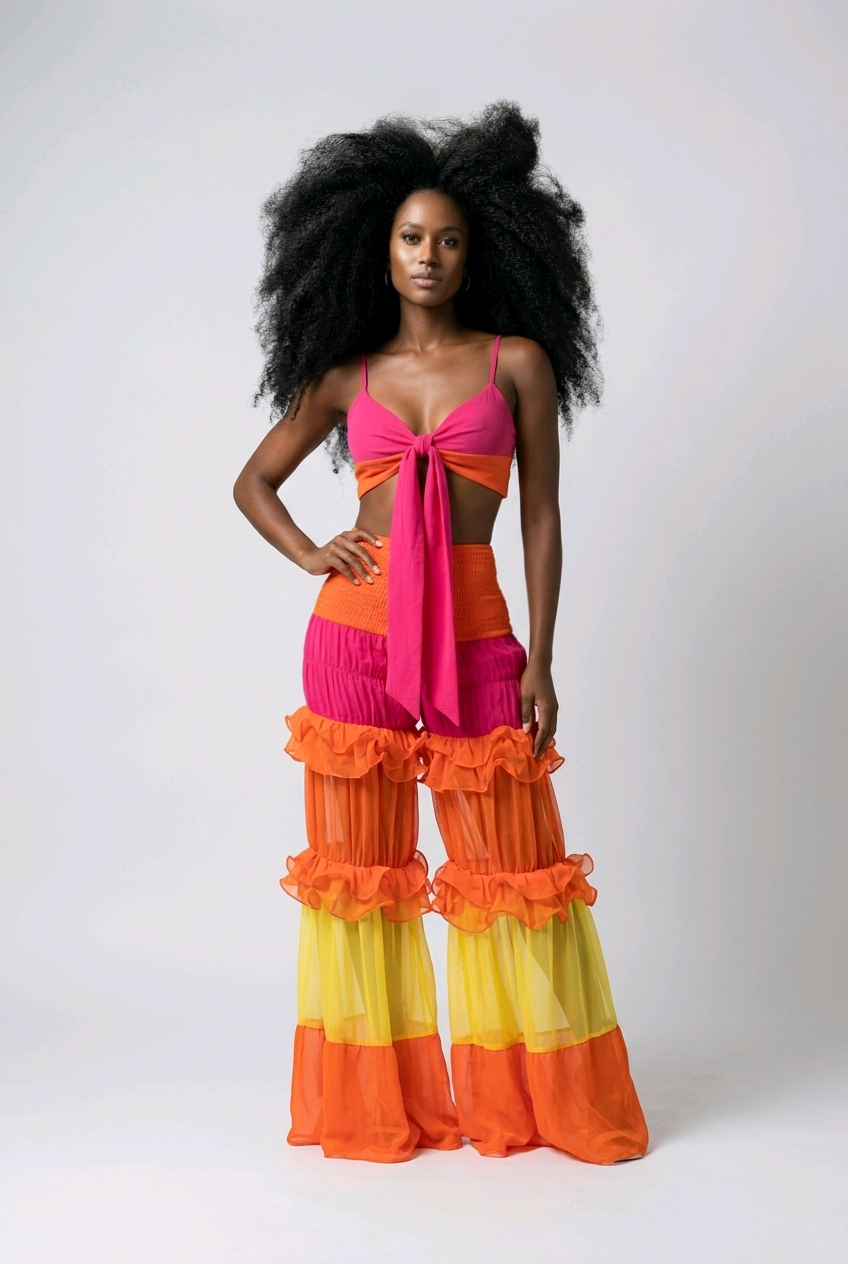 Tropical Heat Ruffle Pants Set