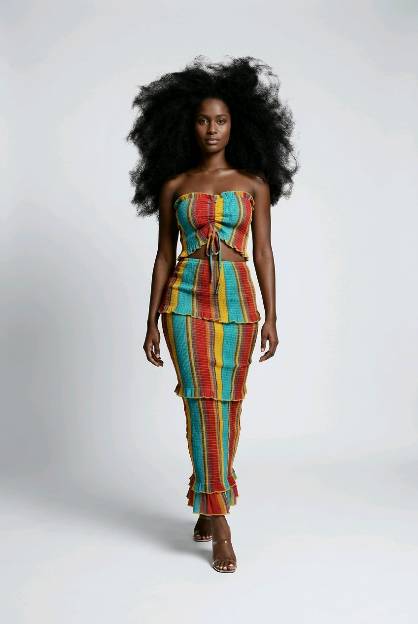 Island Gyal Smocked Maxi Dress