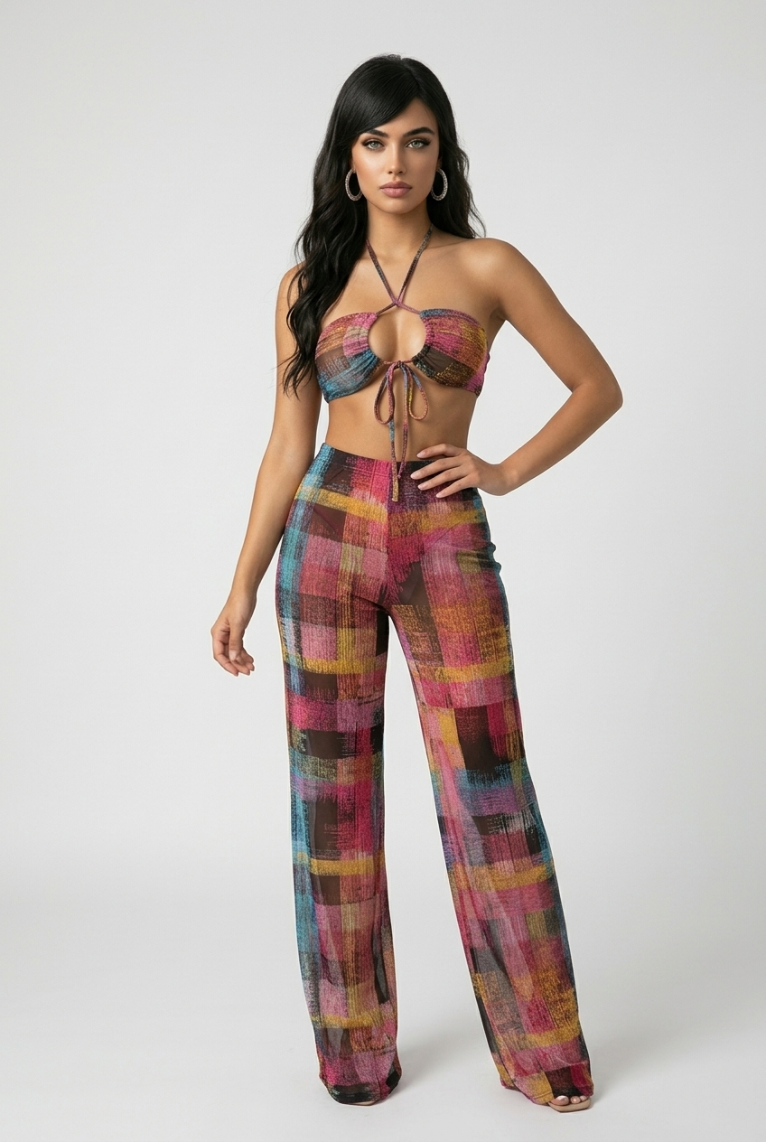 Plaid 3pc Pants Set