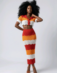 Sorbet Swirl Skirt Set - Red