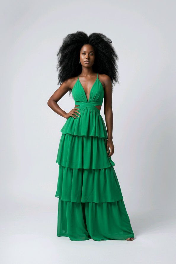 Jade Ruffle Maxi Dress