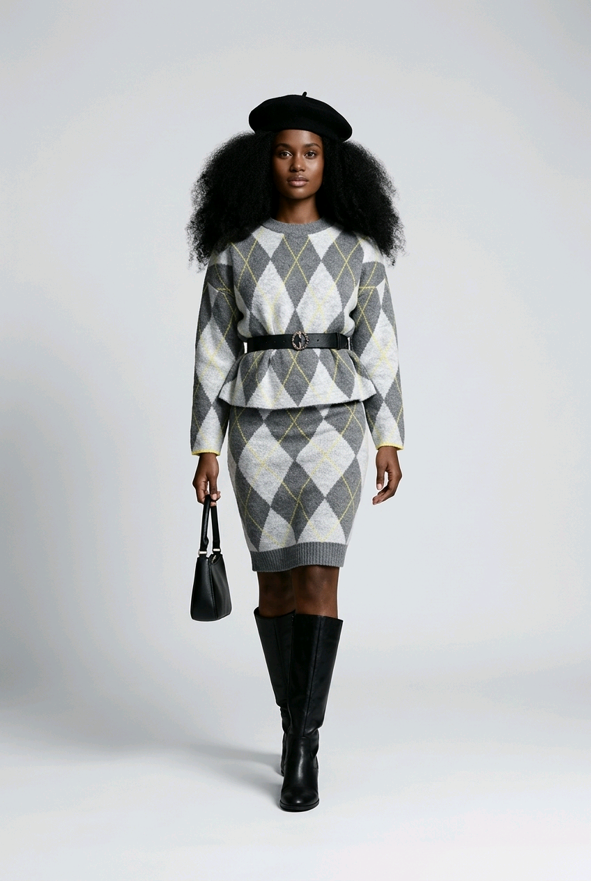 Argyle Skirt Set