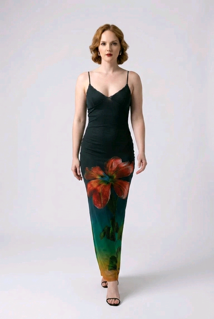 Ombre Floral Maxi Dress