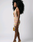 Karlie Stripe Halter Dress