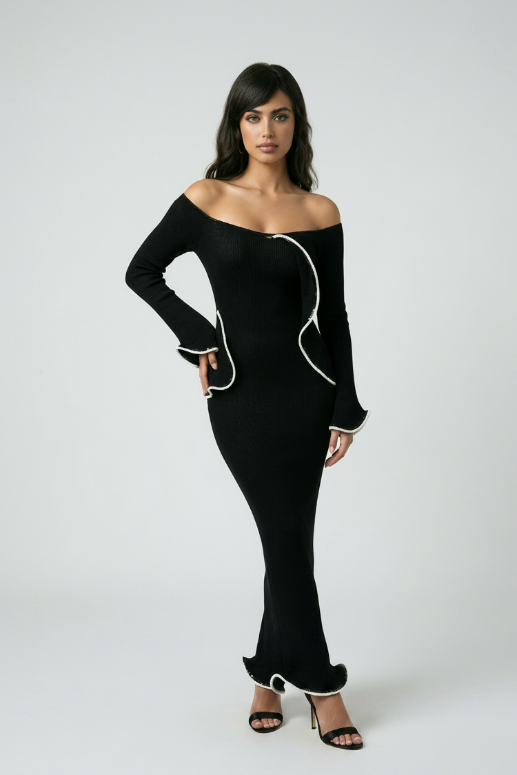 Black Swan Off Shoulder Dress