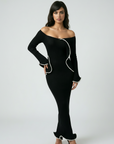 Black Swan Off Shoulder Dress