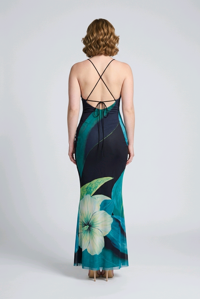 Emerald Bloom Maxi Dress
