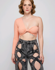 Tori One Sleeve Crop Top