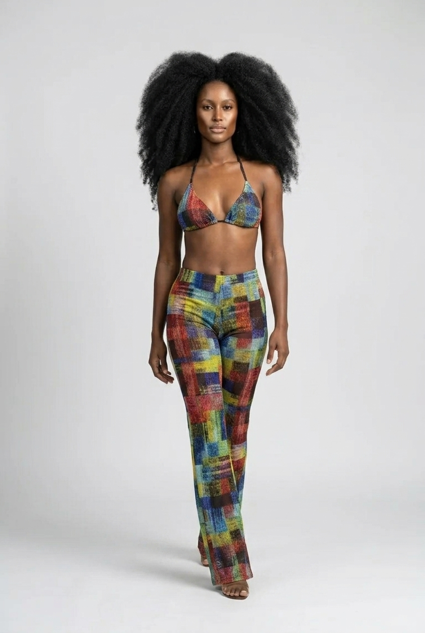 Plaid 3pc Pants Set
