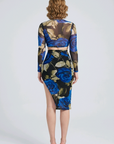 Blue Floral Skirt Set