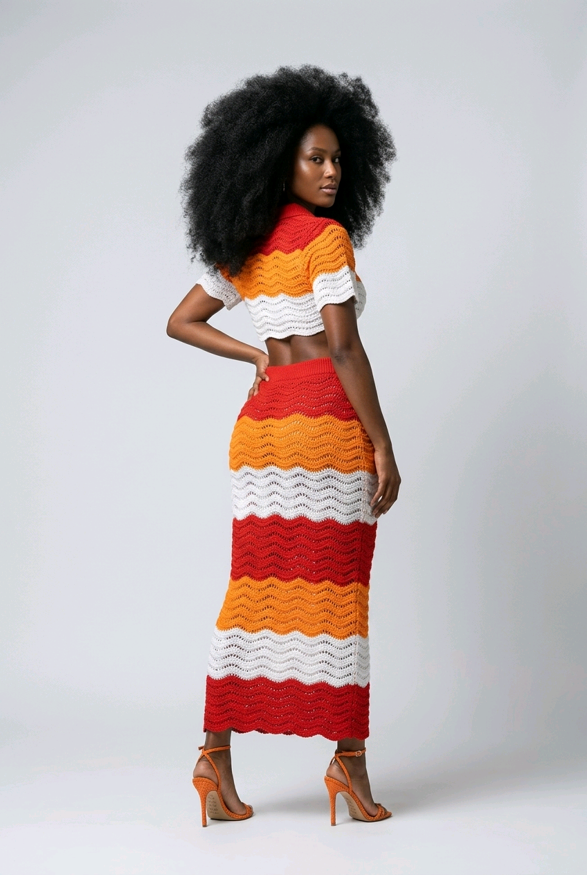 Sorbet Swirl Skirt Set - Red