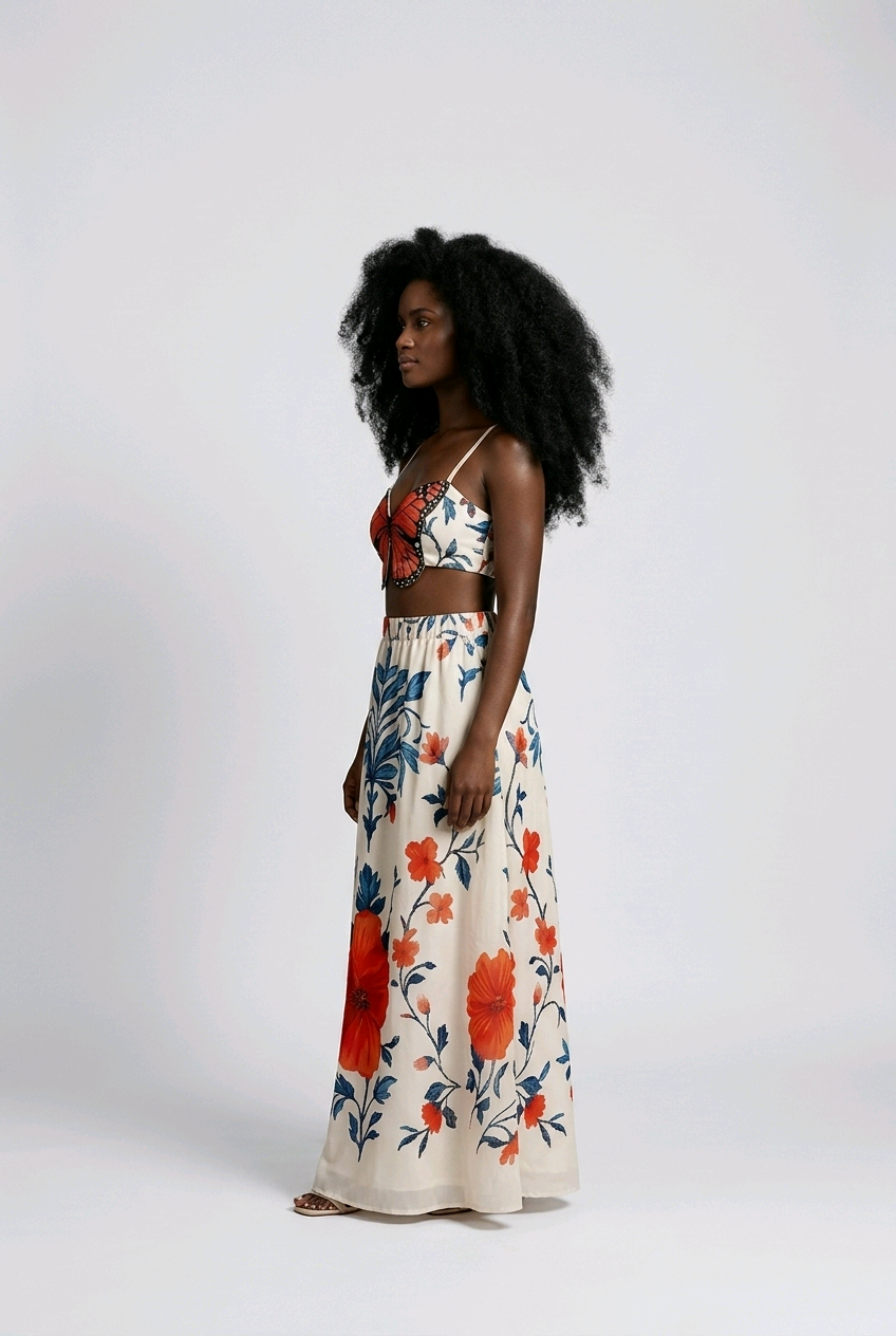Butterfly Blossom Skirt Set