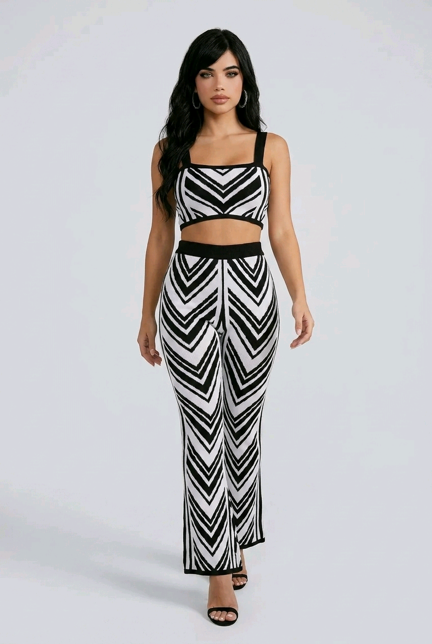 Geometric Bandage Pants Set