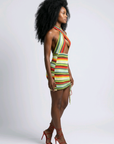 Karlie Stripe Halter Dress