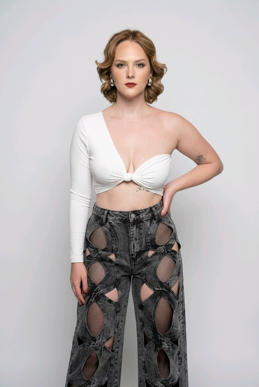Tori One Sleeve Crop Top